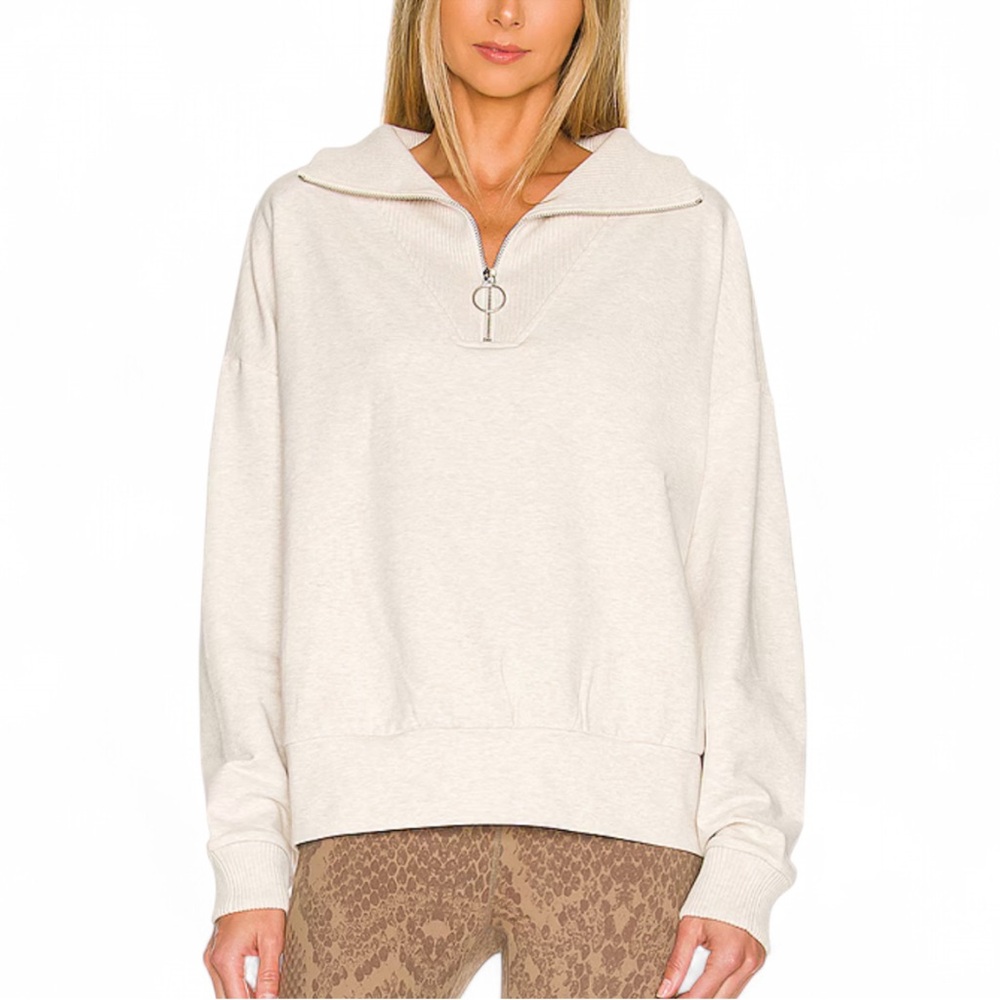 NEW Varley Miller Classic Pullover Sweater in Ivory